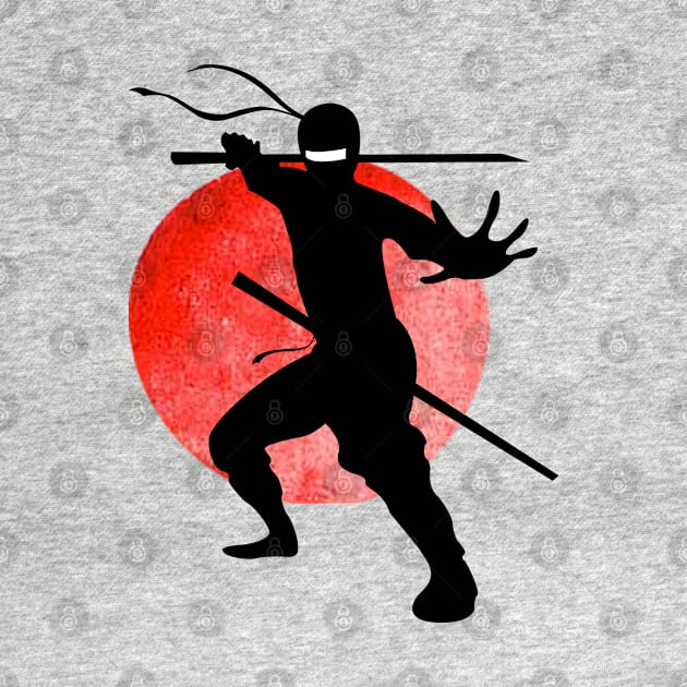 Japanese Martial Art - Ninja Holding Sword Pose by Enriched by Art